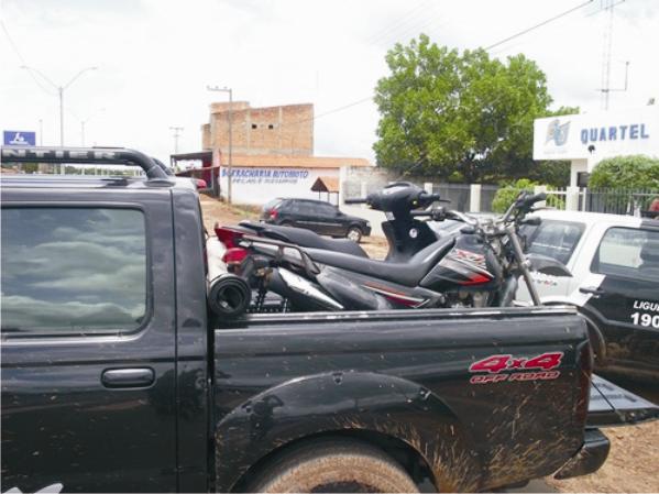 Motocicletas apreendidas por policiais do 2º Batalhão de Polícia Militar