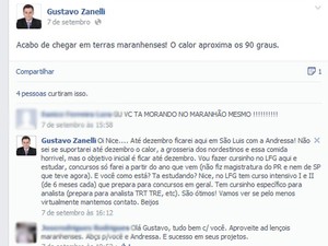 Advogado ironiza clima de São Luís (Foto: Reprodução/Facebook)